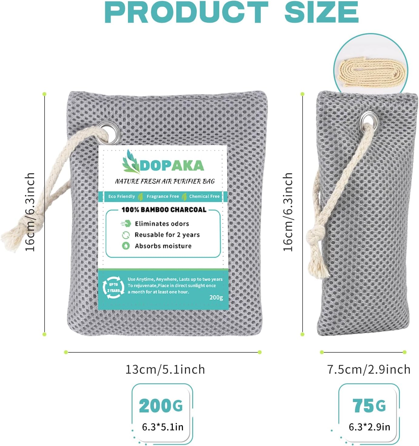 6-pak pochłaniacz zapachów węgla aktywnego. Natura świeży bambusowy węgiel oczyszczający powietrze torba odświeżacz powietrza w szafie domowej dezodorant i eliminator wilgoci oczyszczacz do szafy