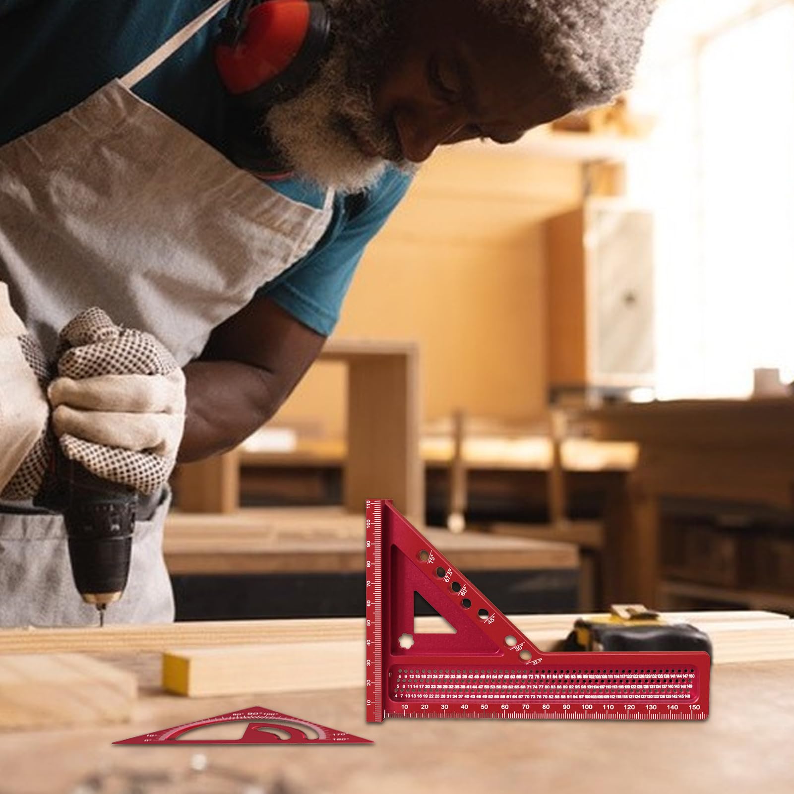 Escuadra De Velocidad 3D Regla Ajustable de Precisión | Herramientas De Carpintero Para Medición Con Escuadra Combinada Para Carpintería Construcción Enmarcado Taller Router