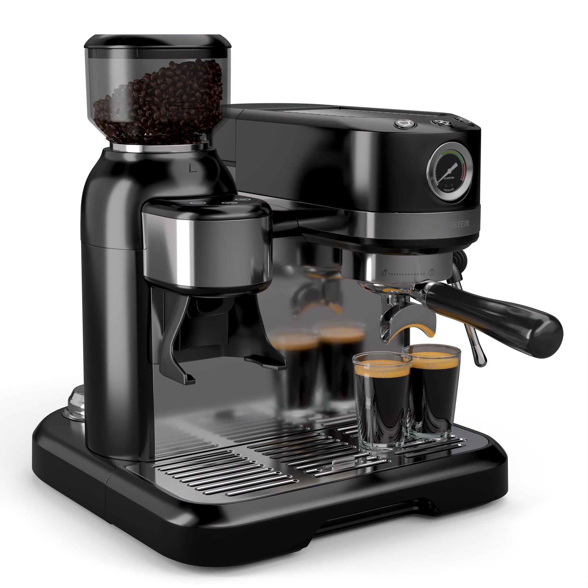 Klarstein Bella Café, machine à café en grain, broyeur intégré 200g, 19 bars