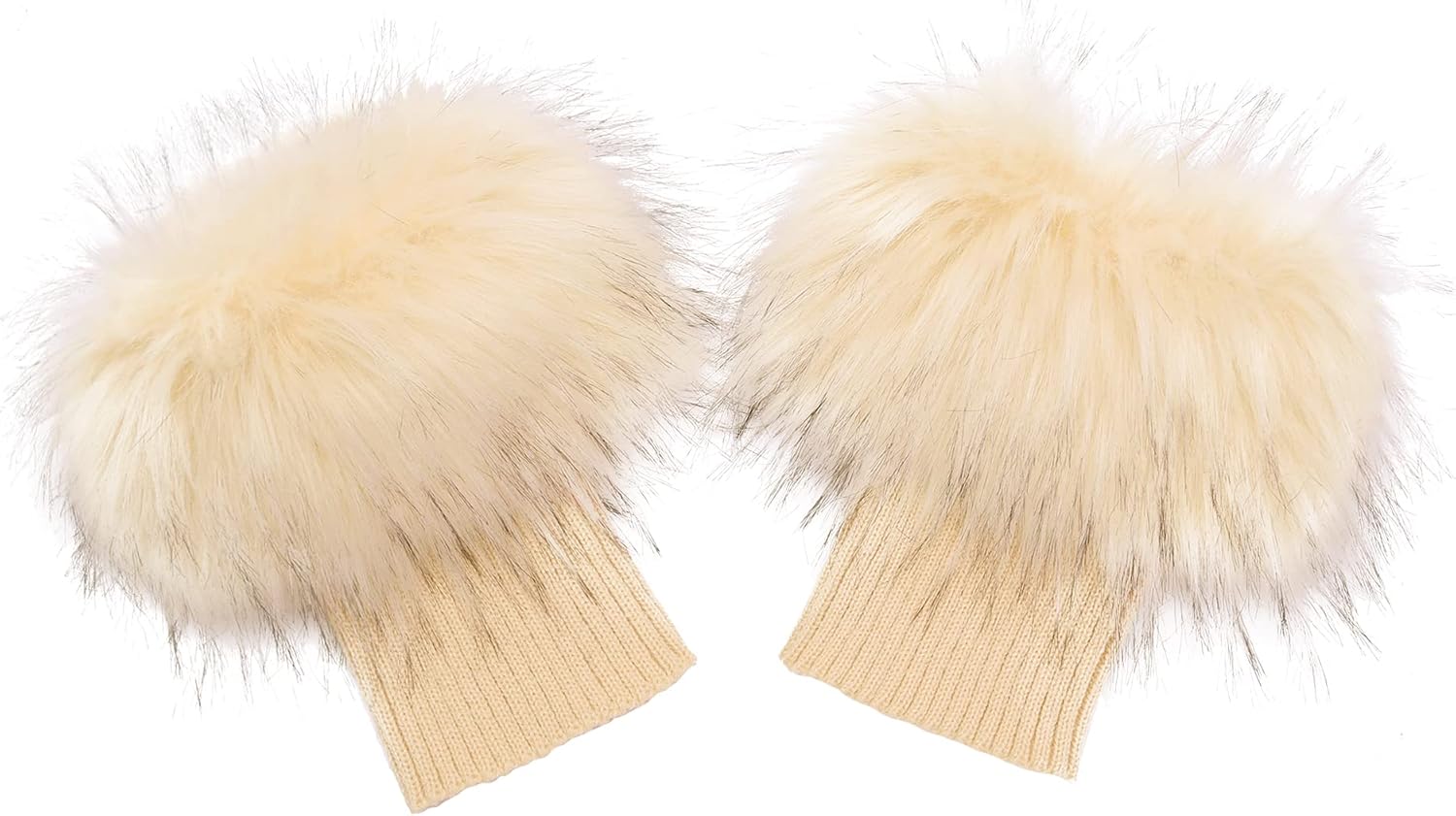 LA CARRIE Women Faux Fur Plush Leg Warmers Short Furry Fuzzy Leg Cuffs Girls Winter Knitted Boot