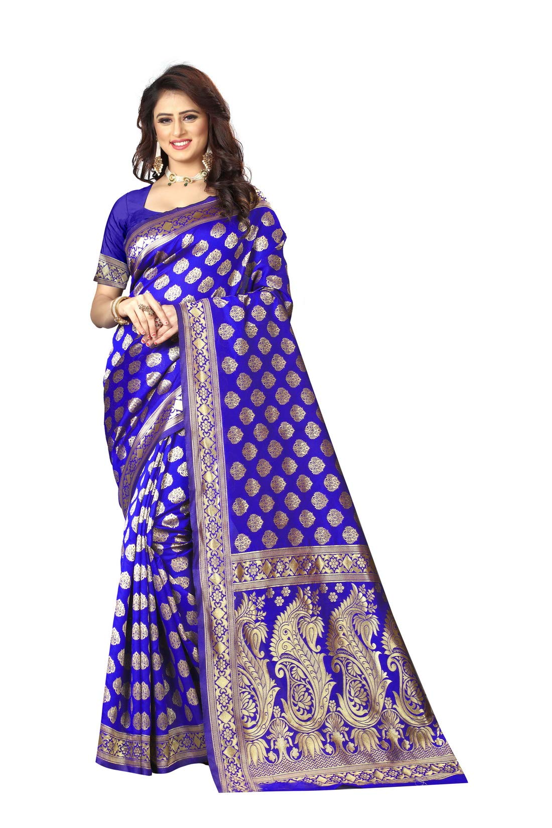 Rihana fashionSarees for Women Banarasi Art Silk Woven Saree || Indian Wedding Gift Sari with Unstitched Blouse pari - 72