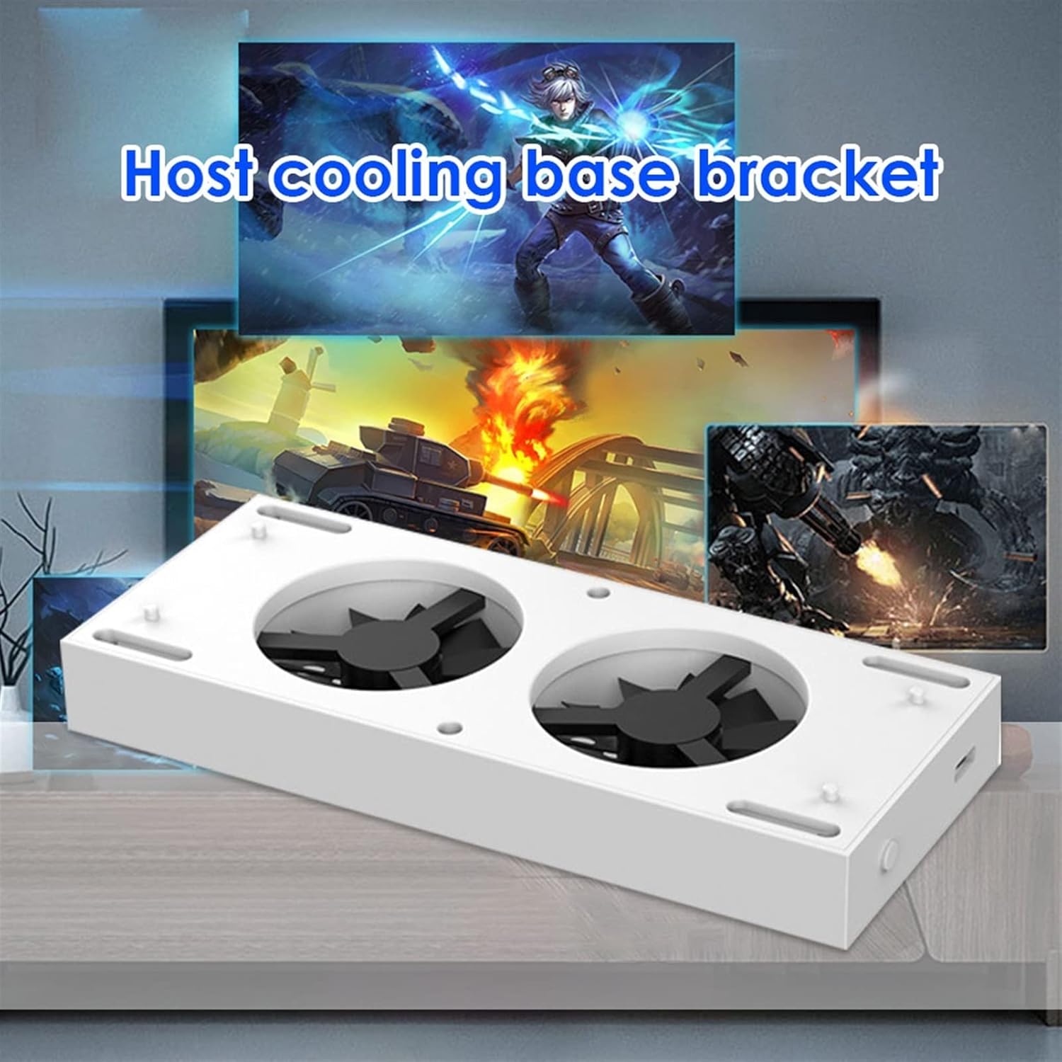 Game Host Vertical Stand with Built-in Cooling Fans Game Console Holder Cooler Base for Xbox Series S (Size : 187x68x50mm)
