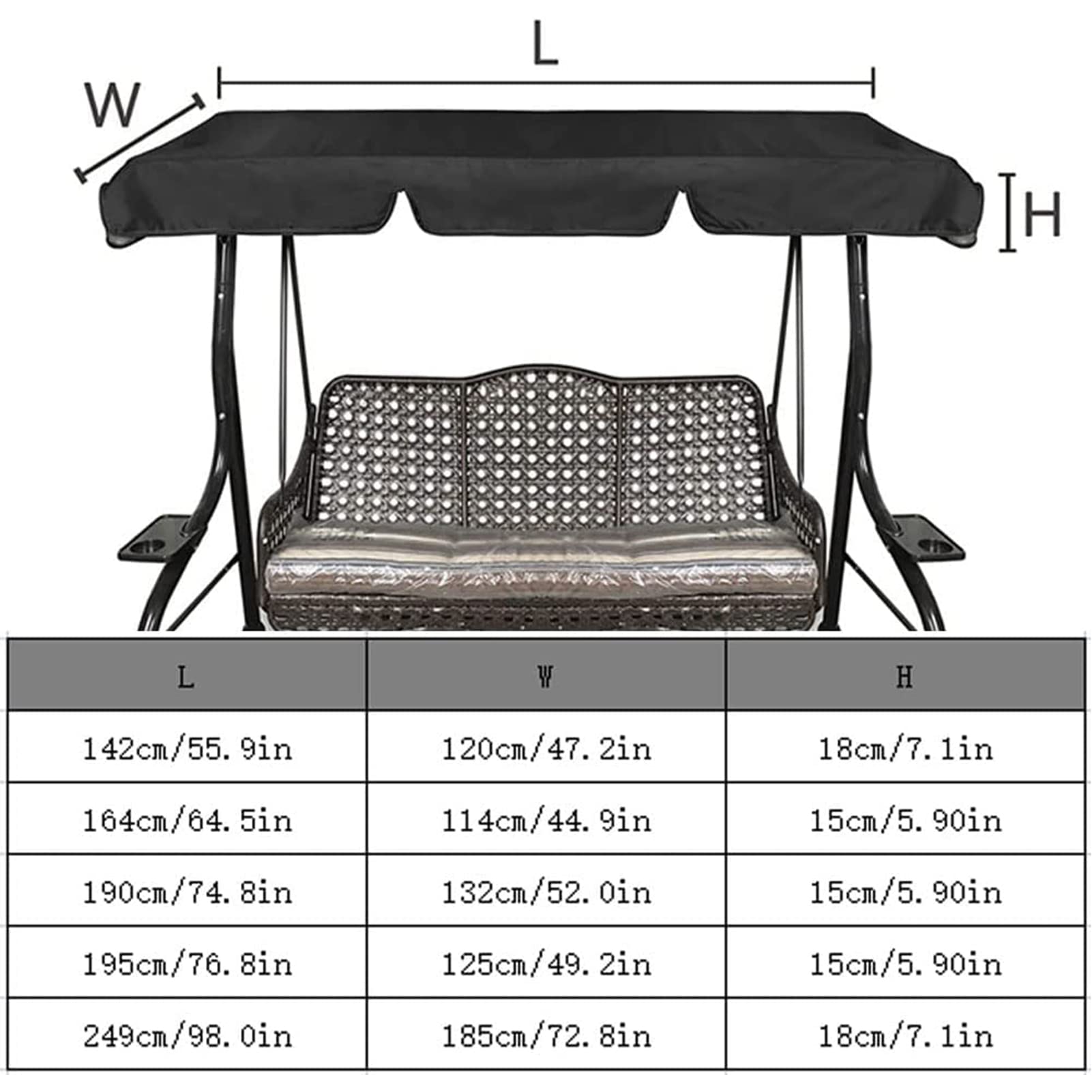 Copertura Impermeabile Per Altalena Da Giardino - Baldacchino Con Protezione UV E Antipolvere - Foto 2
