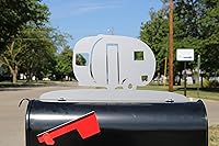 Vista 126 de Hobby, Recreation and Career Style Metal Powder Coated Mailbox Topper (Tent Camping, Matte Black)