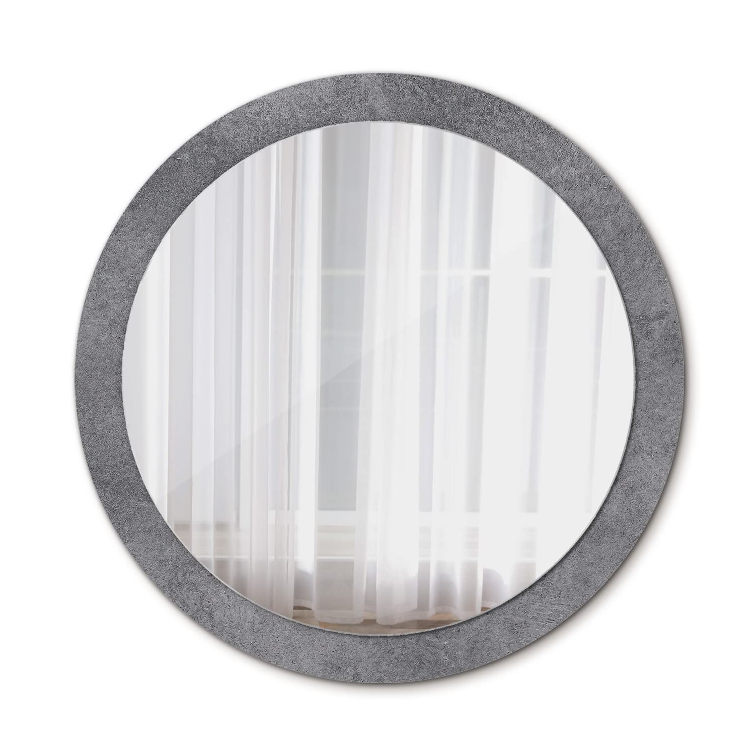 Miroir en verre texture de béton Ø90 cm Tulup pour intérieur moderne