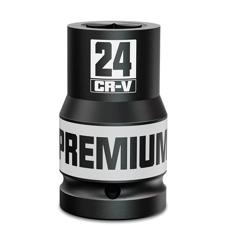 Soquete de Impacto Longo 6 Pontos, 24 mm, Encaixe Quadrado de 25,4 mm (1 pol.), em CR-V, KIRXST, 1 unidade