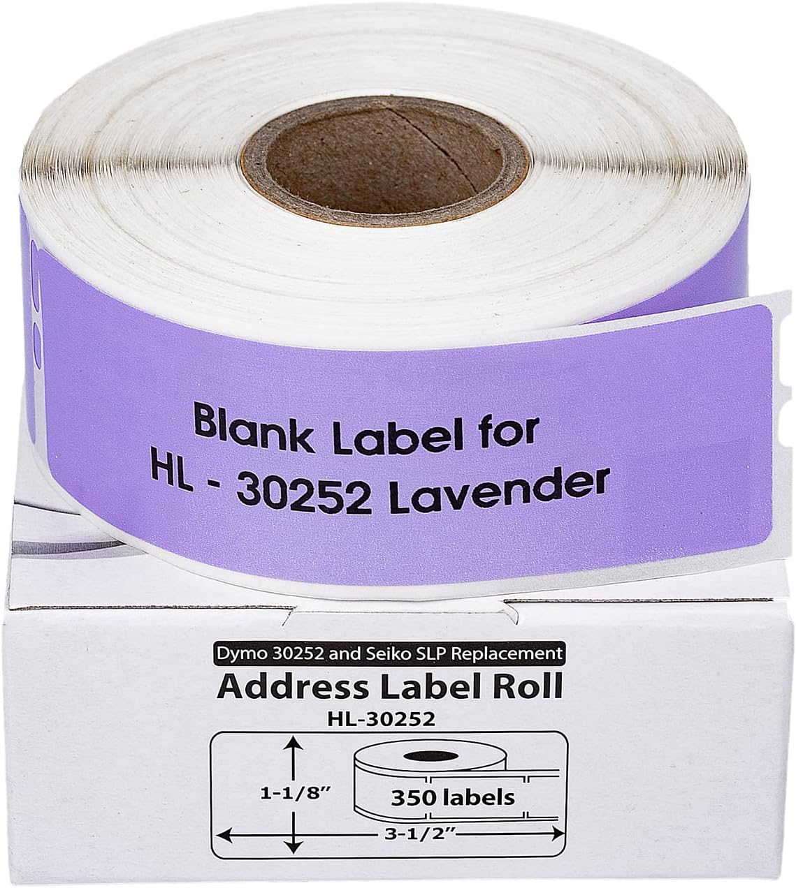 HOUSELABELS Compatible DYMO 30252 Lavender Address Labels (1-1/8" x 3-1/2"), Strong Permanent Adhesive, Compatible with DYMO LW 450, 4XL, Rollo & Zebra Desktop Printers, 12 Rolls /4200 Labels