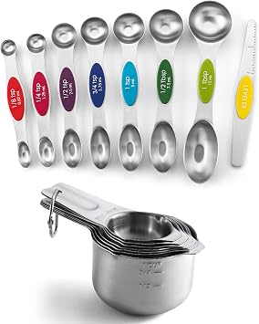Spring Chef Stainless Steel Measuring Cups & Magnetic Measuring Spoons Set