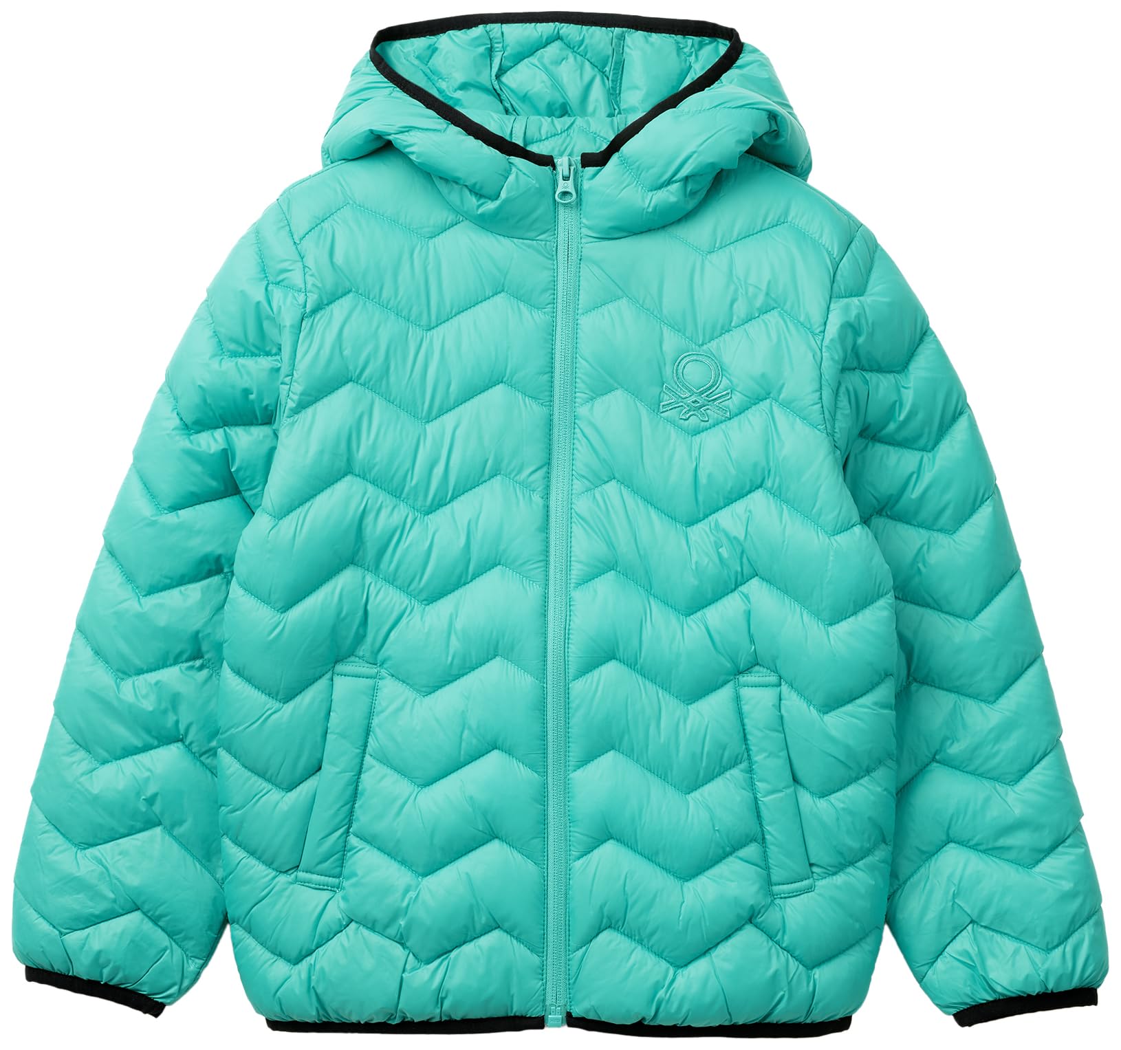 United Colors of Benetton Giubbotto 2TWDCN04V Giacca, Verde, 160 cm Bambino