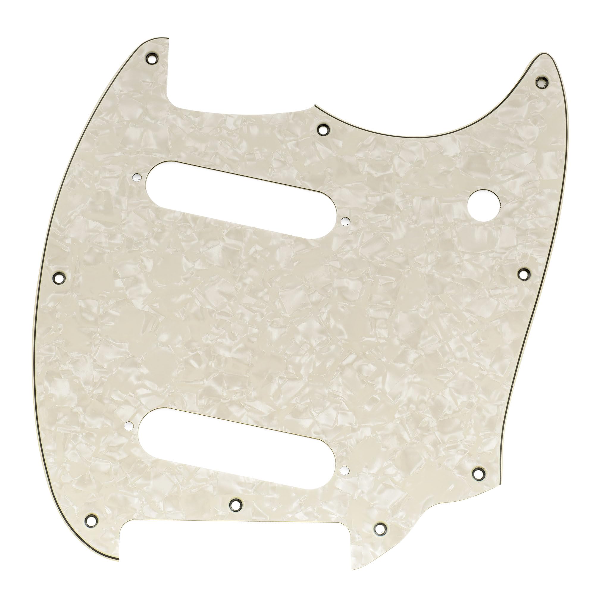 Musiclily Pro 9-Hole Guitar Pickguard for Squier Sonic Mustang SS Electric Guitar 4Ply Aged White Pearl