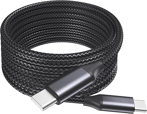 BoxWave Cable compatible con Elgato HD60 X - DirectSync PD Cable (10 pies) - USB-C a USB-C (100 W), aleación de nailon trenzado tipo C larga carga