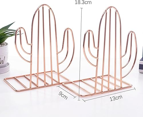 Miniatura 3 de KLKCMS Soporte de metal para libros, organizador decorativo de hierro para manualidades, para registros, oro rosa