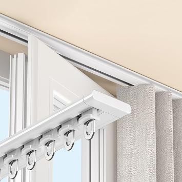 VXHCS Aluminum Alloy Curtain Track for Bedrooms Living Rooms Concealed System Silent Easy InstallWhite-Steel pulley,2.3M/91IN