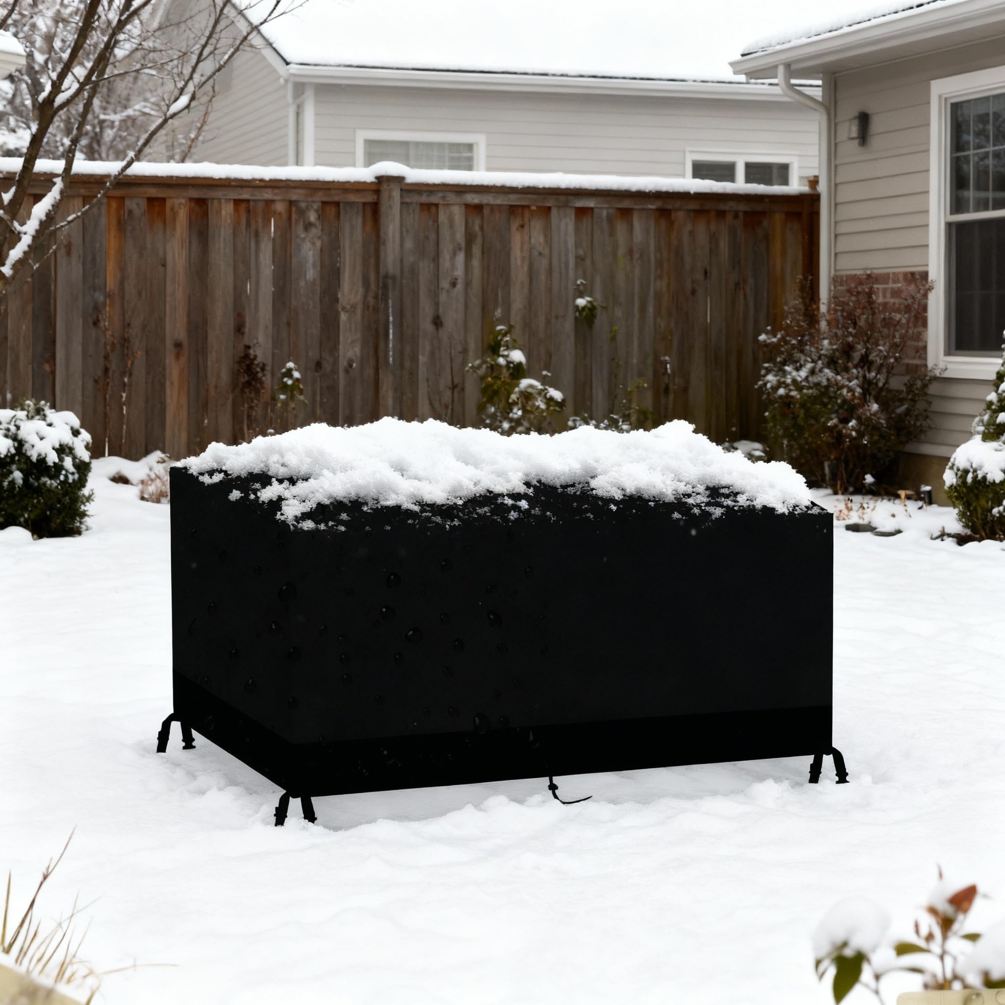 AJALGZ Copertura Mobili Da Giardino Impermeabile Copertura Per Tavolo Da Giardino 420D Oxford Telo Copri Tavoli Da Terrazza Rettangolari Copertura Tavolo Esterno Anti-UV, Antivento-330x210x80cm/LxWxH