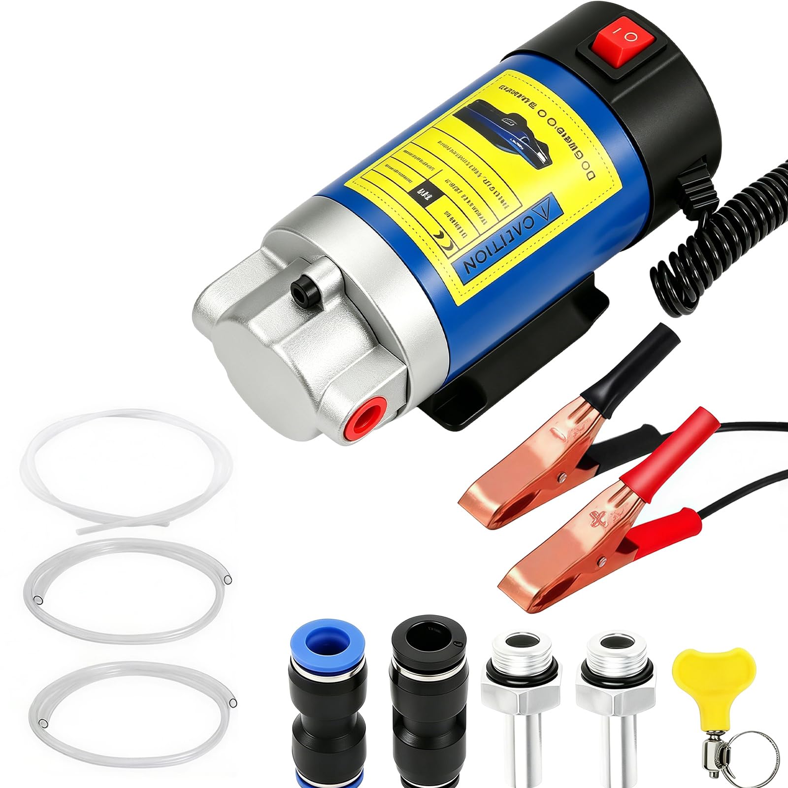 Pompe D'extraction D'huile 12 V 100 W, Pompe de Vidange D'huile, Compatible avec les Pompes à Carburant, Pompe électrique Portable Auto-amorçante pour Moteurs Diesel de Voitures Motos Bateaux Camions