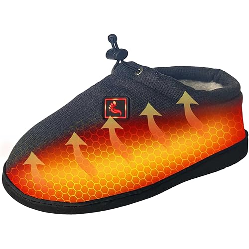 ThermalStep Heated Slippers for Men and Women – Rechargeable Foot Wear with 3 Temperature Settings Keep Feet Warm up to 11 Hours with 2000mAh 7.4 Volt Battery (4-5 M, 6-7 W)