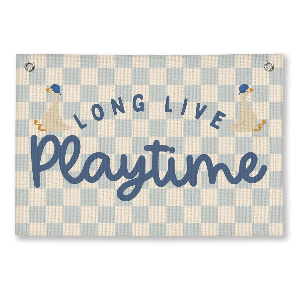 Playroom Wall Decor, Kids Toddler Boy Playroom Silly Goose Decor Hanging Linen Banner,Play Room Wall Decor for Kids Boys Nursery, 20x30 Inch