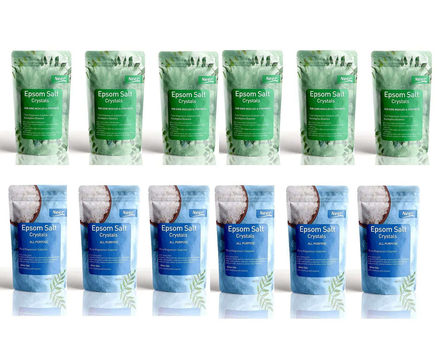 Neer Bath Salt Relieves Foot Ache, Strained Muscles, Bruises, Remove Splinters And Treats Toenails Fungus And Inflammation pack of 12-image-33