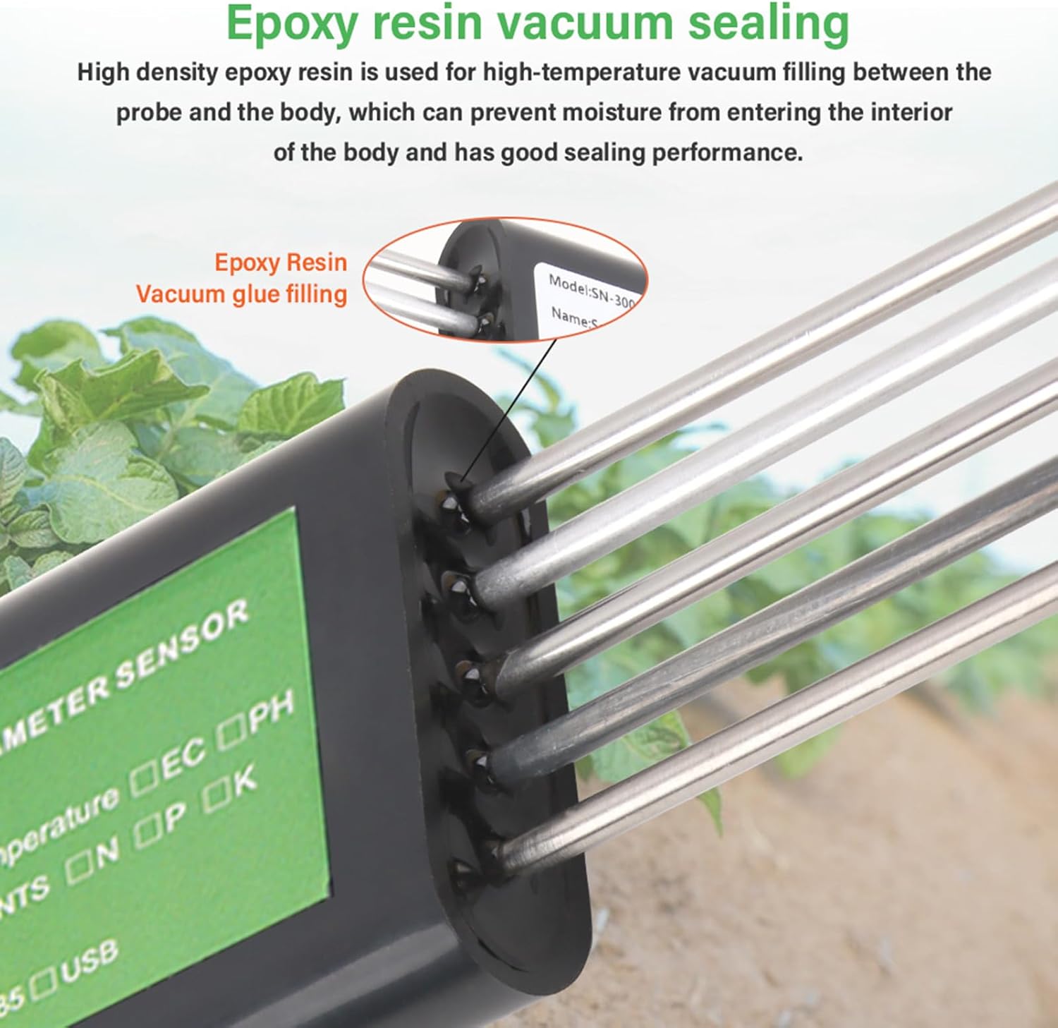 継続的な健康のための高精度検出器を備えた人間工学に基づいた土壌テスターデバイス屋内屋外アプリケーションガーデン検出器