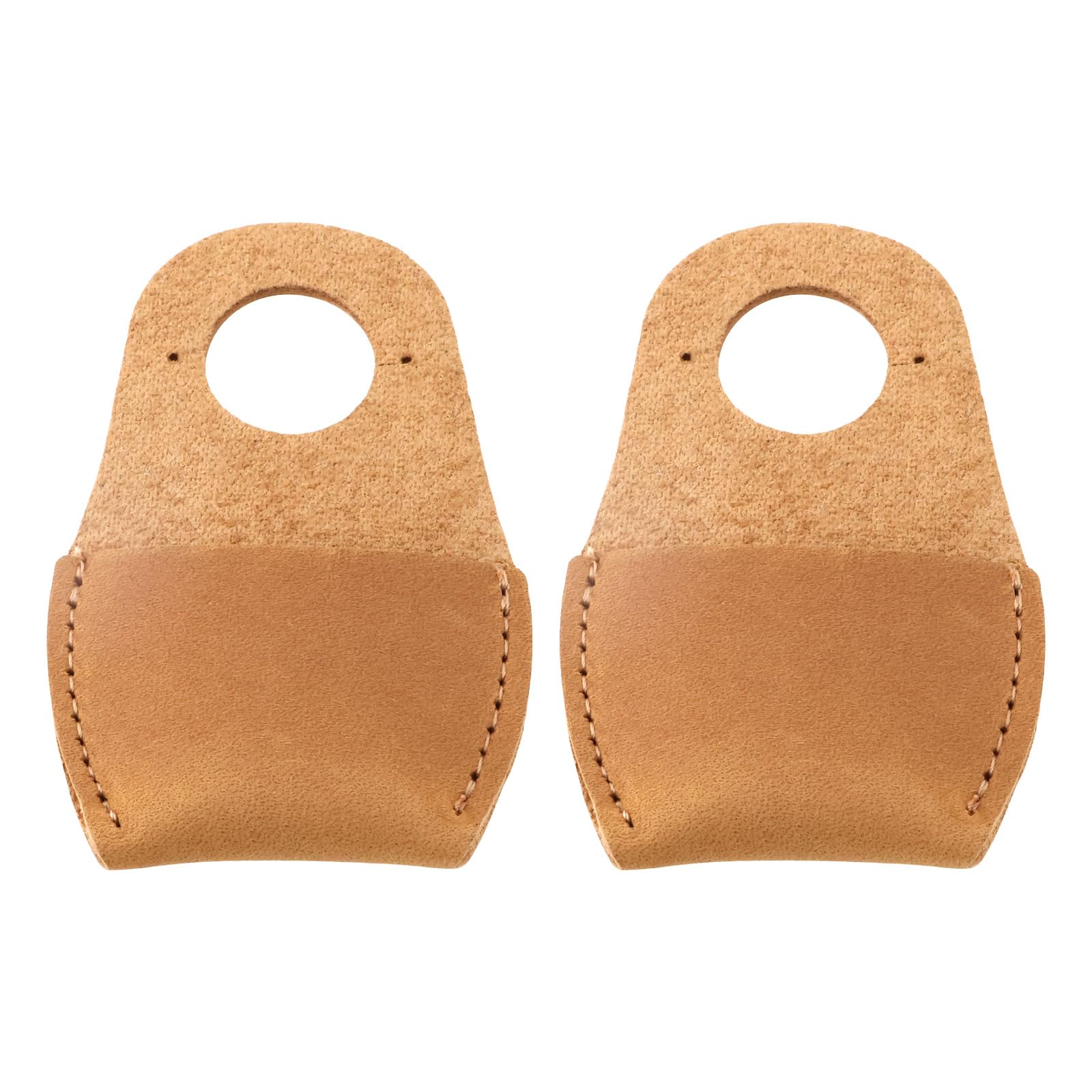 Briny River 2PCS Leather Thumb Guard 80x52mm Woodworking Carving Tool Thumb Protector Finger Thimble Guards Tools for Handmade Carpenter Carving Brown