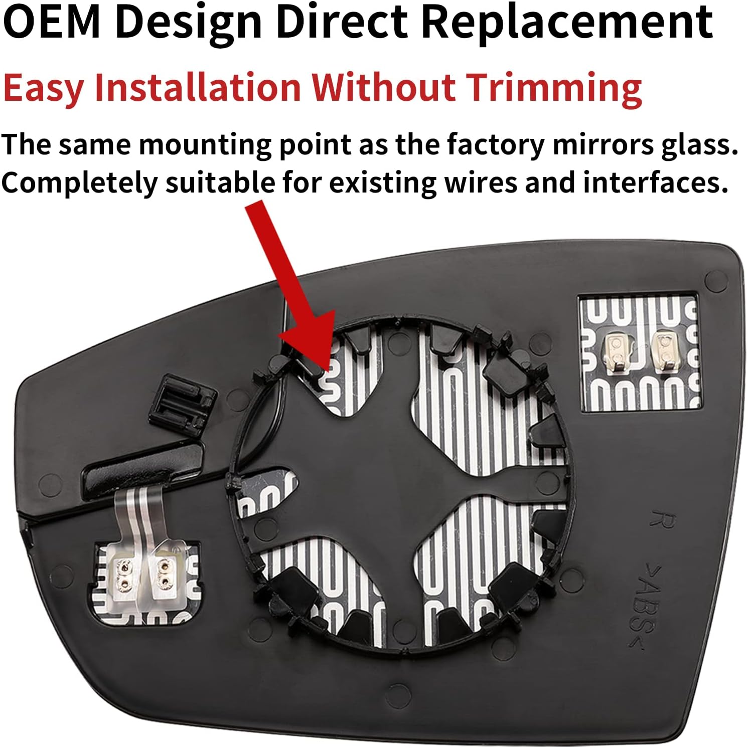 Passenger Side Mirror Replacement for Ford C-Max Hybrid 2013-2018,C-Max Energi 2013-2017,Escape 2013-2016 Mirrors Glass, Right Side Rear View Mirror with Power Heated FO1325159, CJ5Z 17K707 B