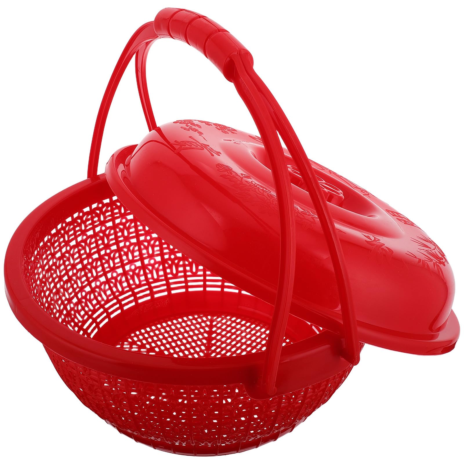 Cesta plástica de cocina con diseño abierto para lavado y guardado de alimentos frescos