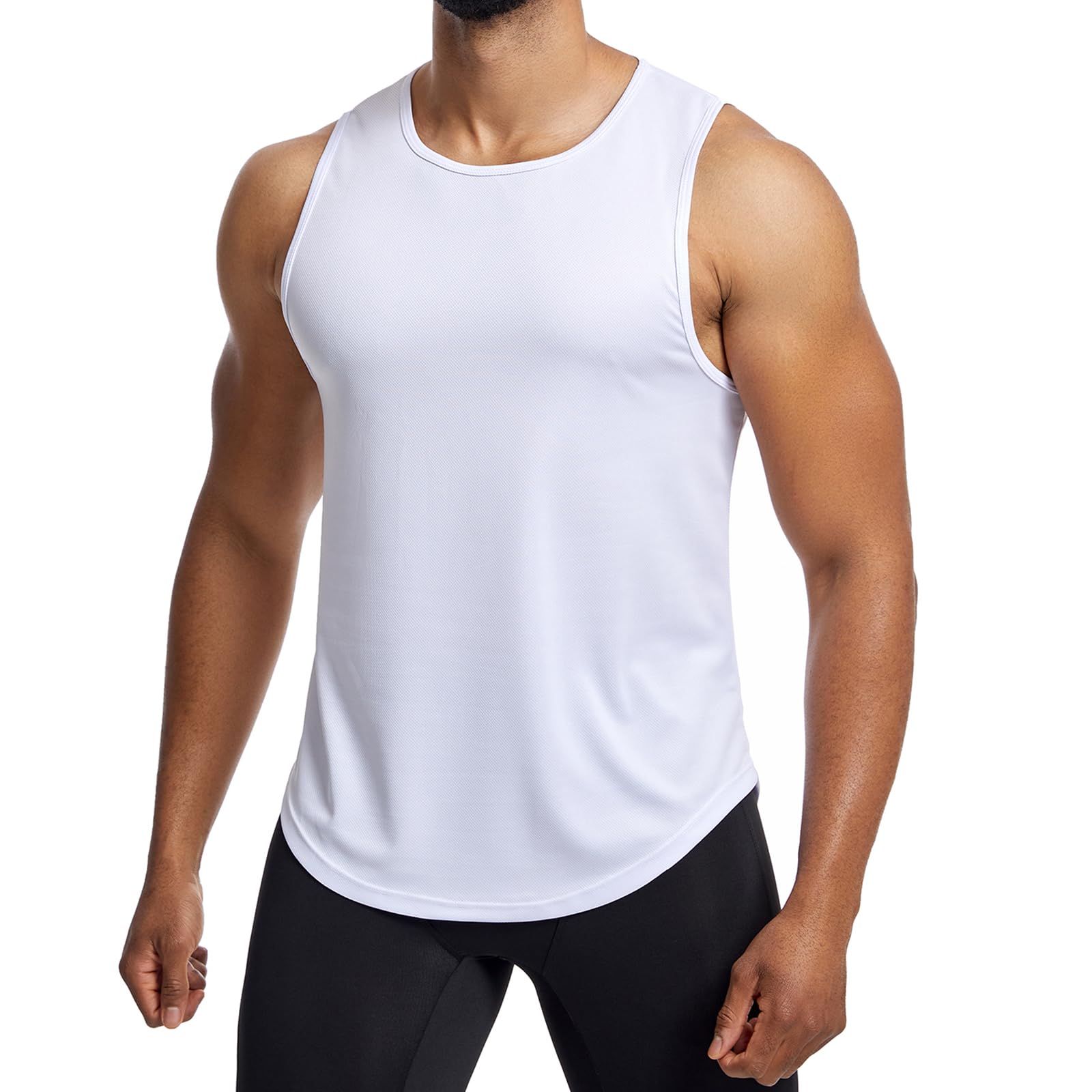 Towintec Mens Mesh Workout Tank Tops Muscle Sleeveless Fitness Tee Shirts Summer Dry Fit Gym Training T-Shirt Athletic Cloth