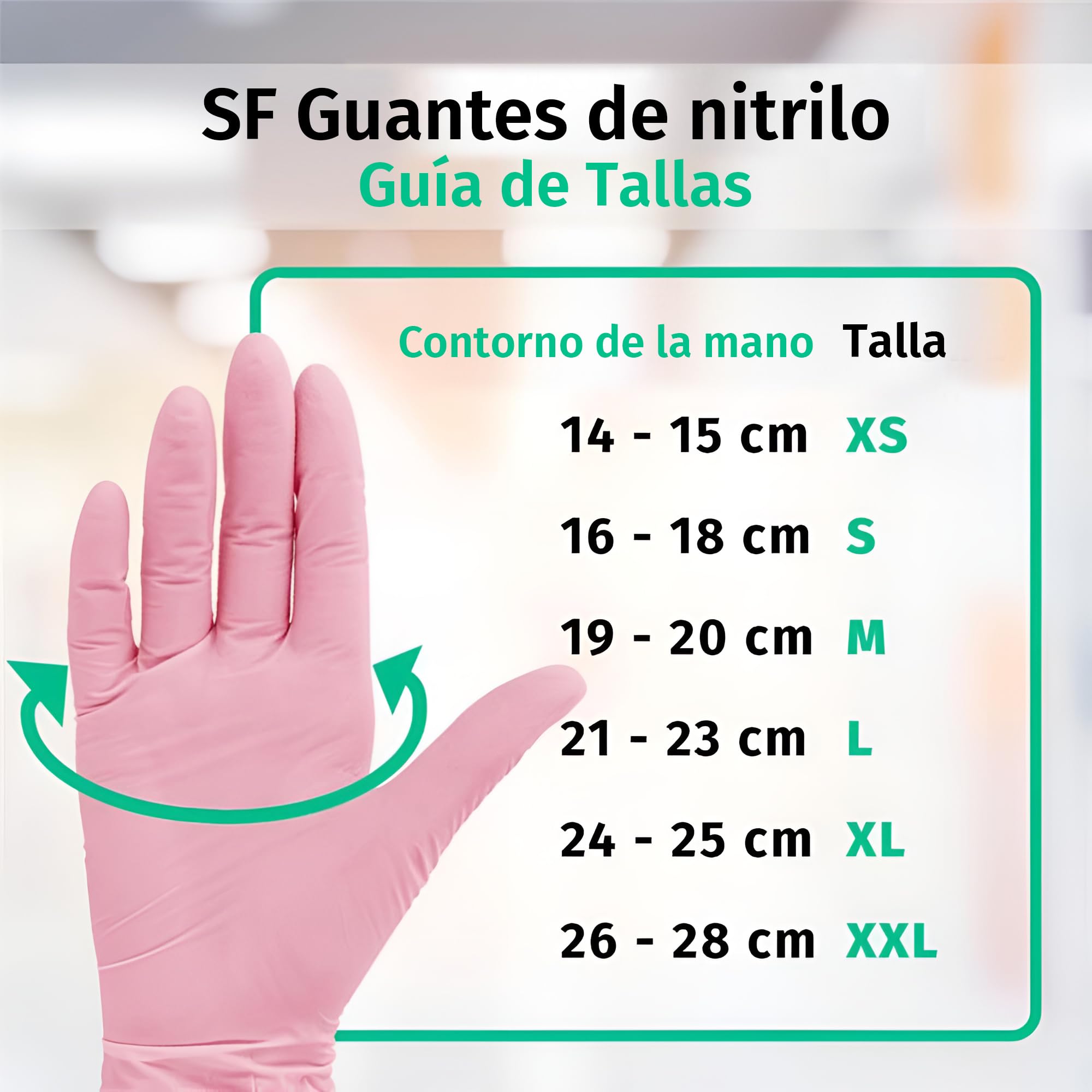 SF Guantes de nitrilo S rosas – 1000 (10x100) unidades, guantes desechables sin polvo, sin látex, médicos y de examen, aptos para cocina, limpieza, cosmética y uso doméstico