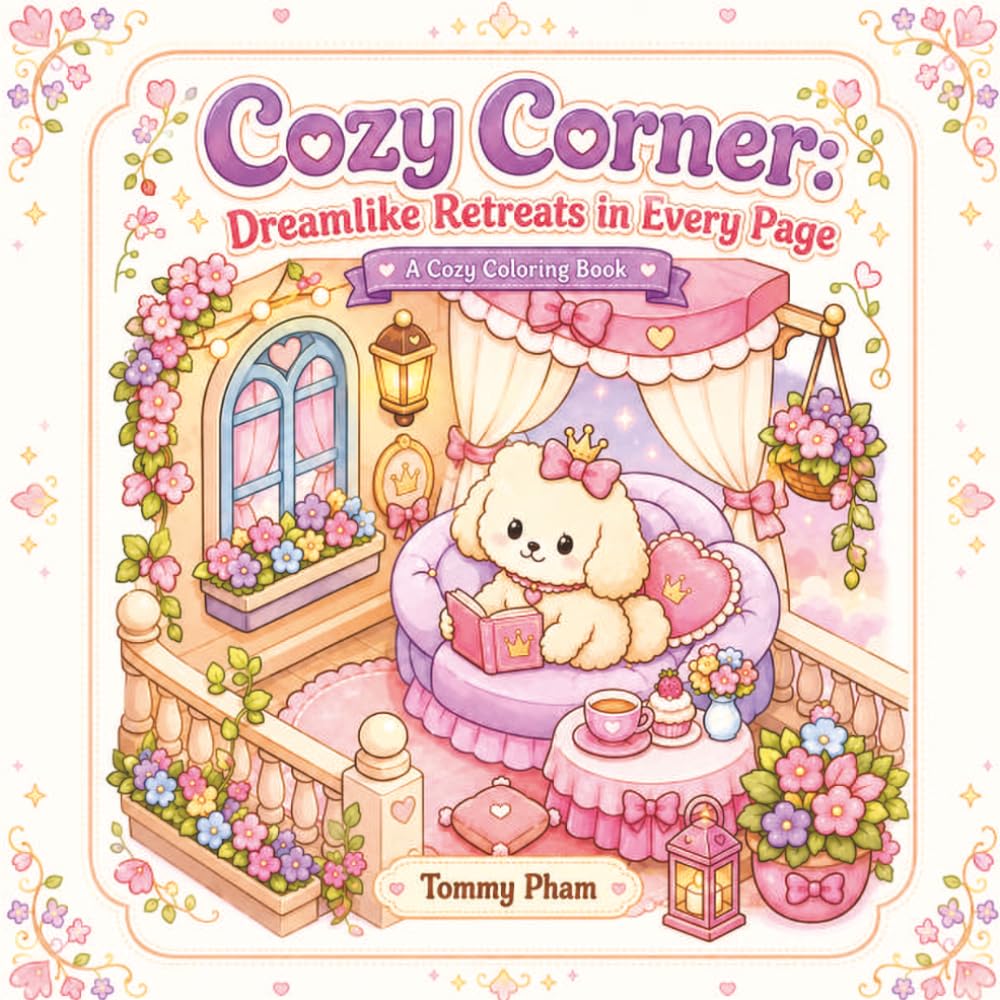 Cozy Corner: Dreamlike Retreats in Every Page for Adult & Teens: A Tranquil Collection of Charming Corners for Creative Relaxation
