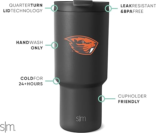 Miniatura 110 de Simple Modern Vaso con licencia oficial de 30 onzas con tapa abatible y pajitas, vaso aislado de acero inoxidable, regalos para hombres, colección