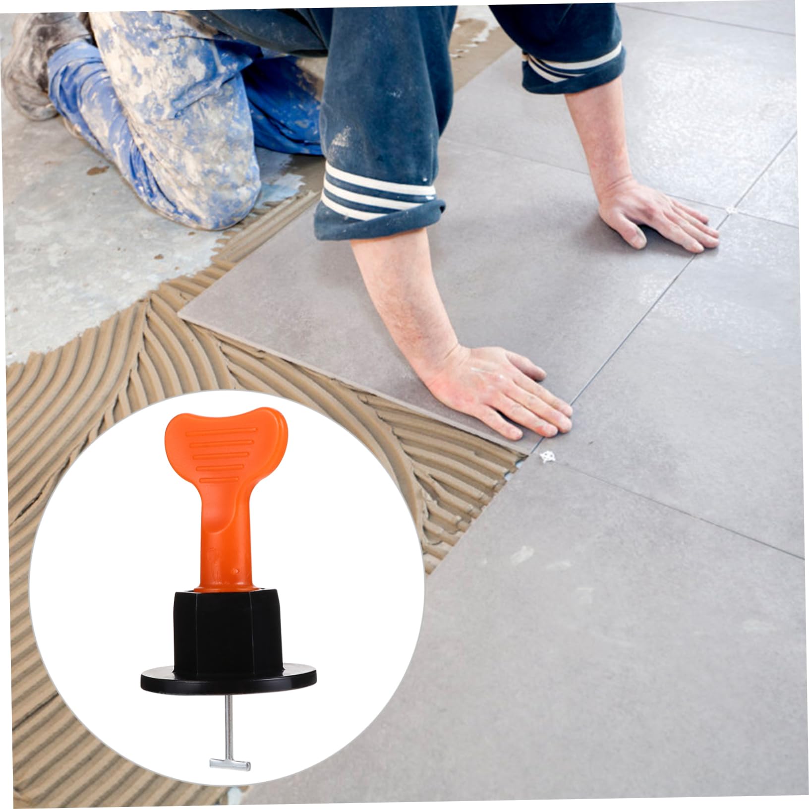 OSALADI Kit de Nivellement Carrelage Plastique Noir Réutilisable 100 Pièces pour Sols et Murs, Outil Facile à Fixer et Retirer pour Pose Précise