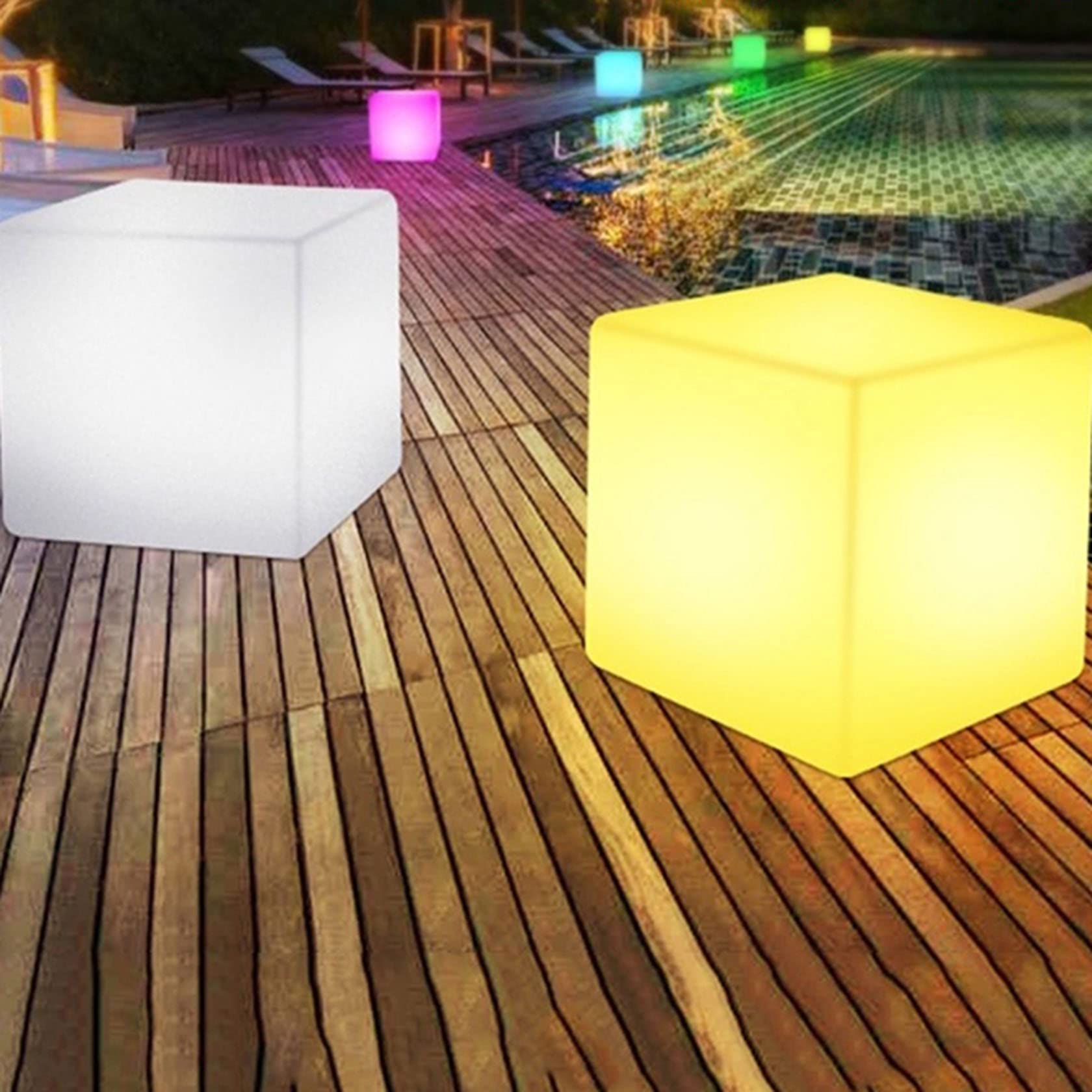 Amazon.co.jp: LEDキューブチェアライト、防水RGBカラーチェンジLED