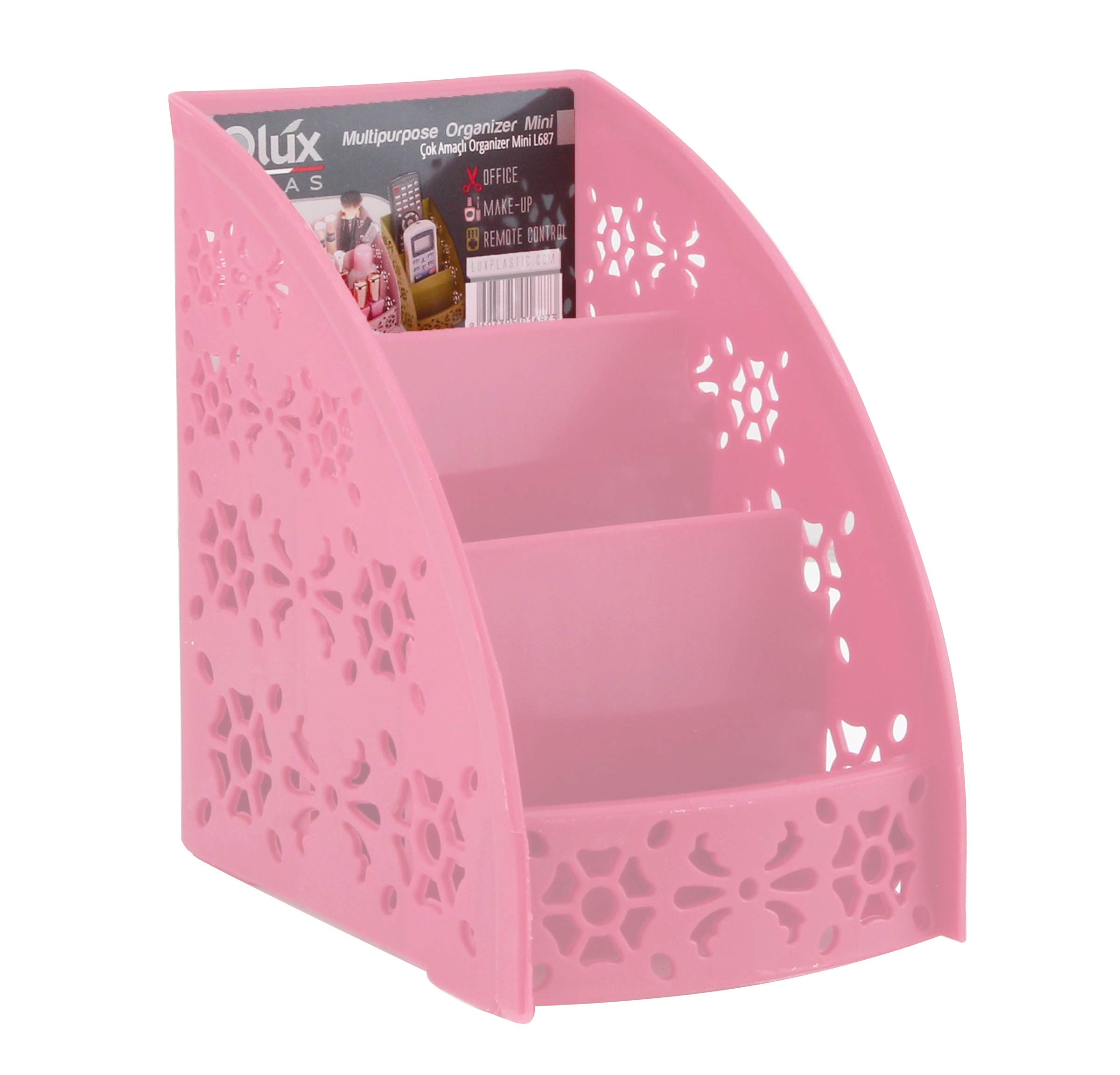 Q-Lux Multibox Mini Organizer For Office, School, Home Supplies, Storage Holder, High Capacity L-00687 - Pastel Pink