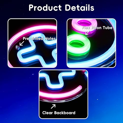 Miniatura 8 de 13.8in*13.8in Pumpkin Neon Signs For Wall Decor, Dimmable LED Neon Signs for Gaming Room Bedroom Family Birthday Bar Wedding Party Night Light, Neon