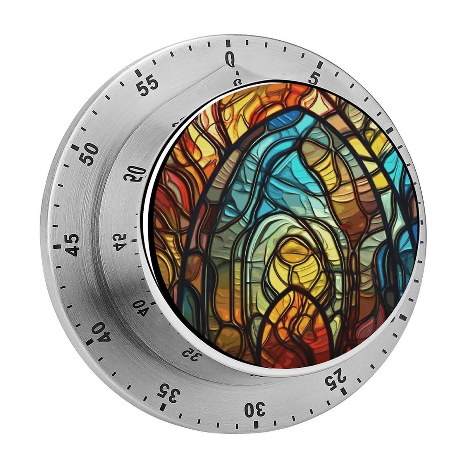 Temporizador de vitral magnético y mecánico sin pilas para cocina