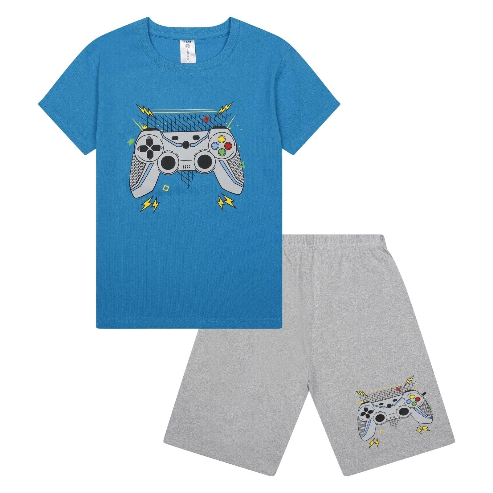 North East Boys Gmr 7 - Flash Controller Gamer Short Pyjama Set Kids Gaming Theme Pj Sets Nightwear 9 To 16 Years (Gmr 7-11/12Y)