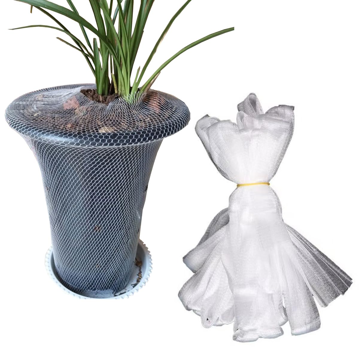 10 Meter Plant Pots Nettting Mesh Cover Elastic Sleeve Cat Barrier Protection Net Potting Mix Bark Keeper for Orchid Pot Flower Clay Ceramic Barrel Planters Bonsai Terracotta Succulents-image-26