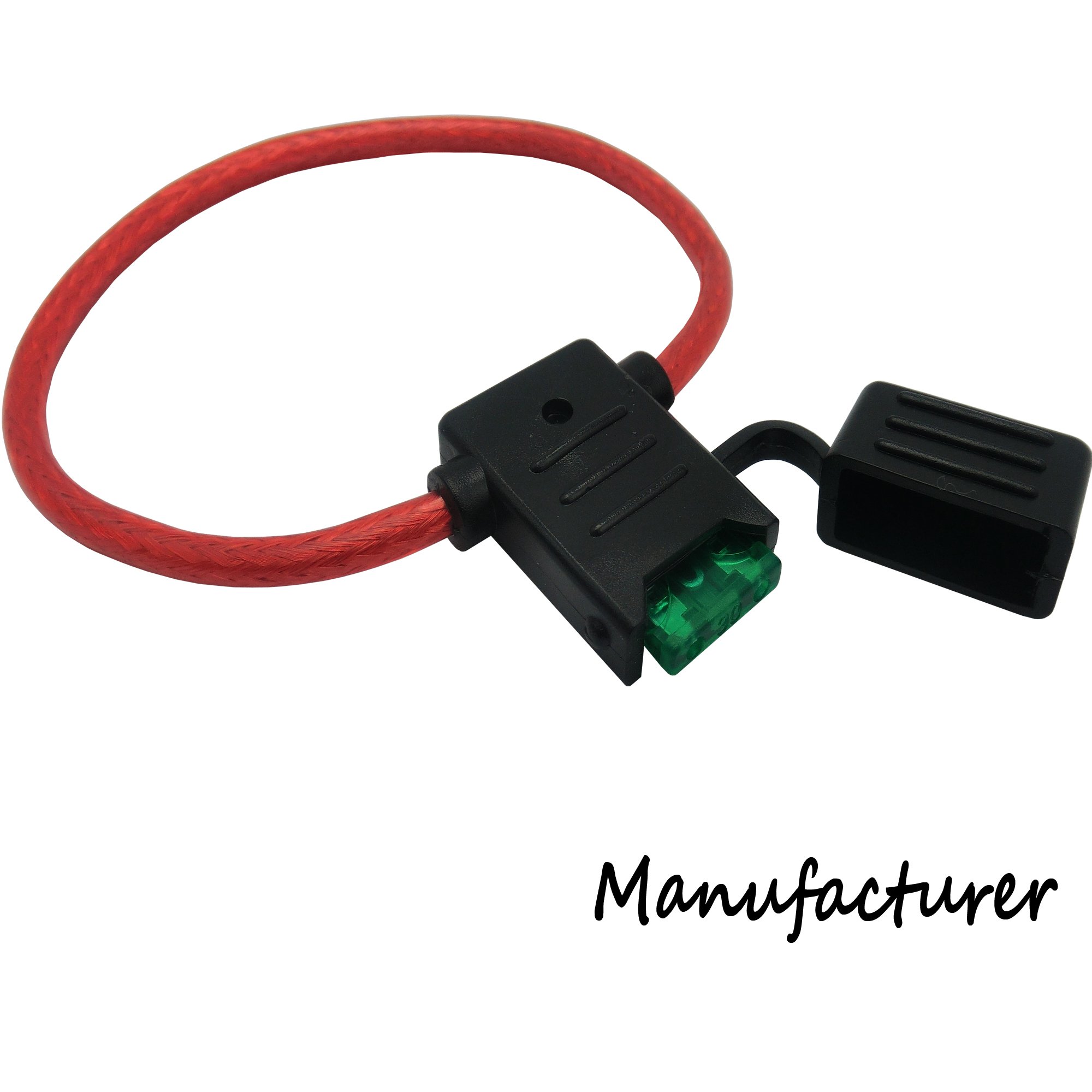 KCTIn-Line Car ATC/ATO Blade Fuse Holder 10AWG Upto 40A 12V/24V/32V DC, OFC strands