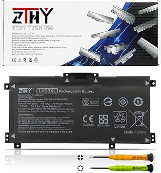 ZTHY LK03XL L09281-855 Battery for HP Envy X360 15-bp 15-bq 15-cn 17-AE 17-ce 17-bw 15-cr0xxx 15m-bp1xx 15-bp165cl 15m-cn0xxx 15-cn1xxx 15m-cp0xxx 15m-bp0xx bq021dx bp112dx 17m-ce1013dx ce0xxx ae0xxx