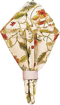 C&F Home Amelia Rustic Floral Leaves Pattern Reversible Cotton Tabletop Cloth Napkin