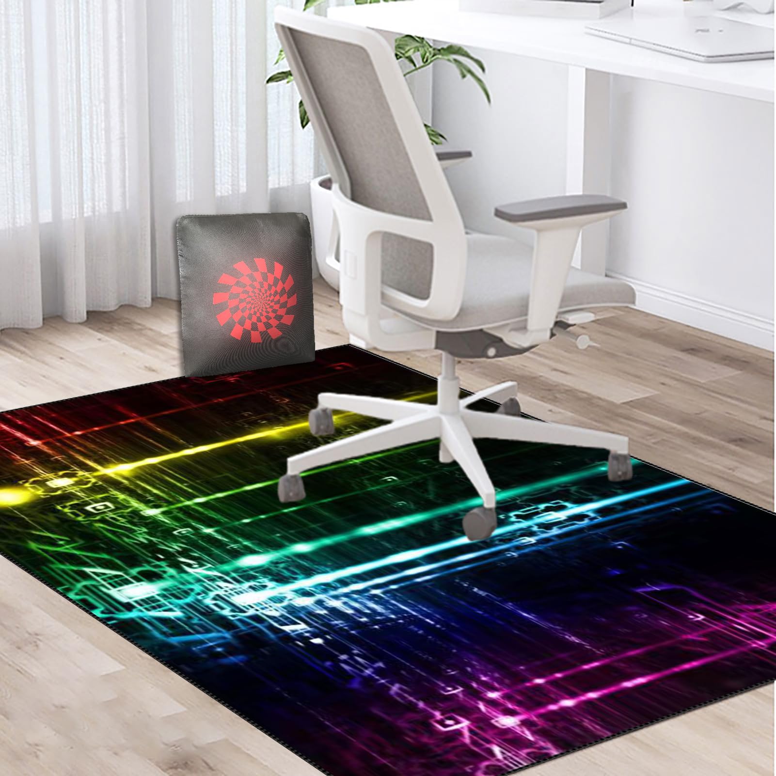 Dywan gamingowy 70 x 100 cm, mata na krzesło gamingowe, mata ochronna dla graczy, mata na biurko komputerowe, podłogi z twardego drewna, antypoślizgowa, wodoodporna powierzchnia, dla entuzjastów gier