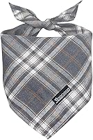 Vista 13 de Pañuelo ajustable para perro, 1 bufanda triangular de algodón suave y lavable para perros y gatos pequeños, medianos y grandes (marrón y azul, S)