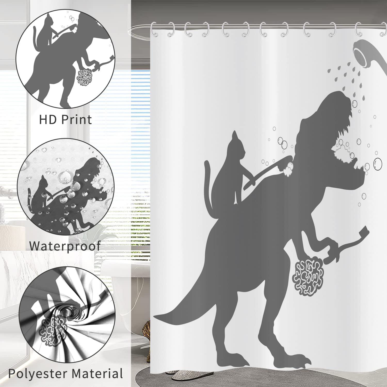 Hnmdmyi Funny Shower Curtain 90x180 - Image 4