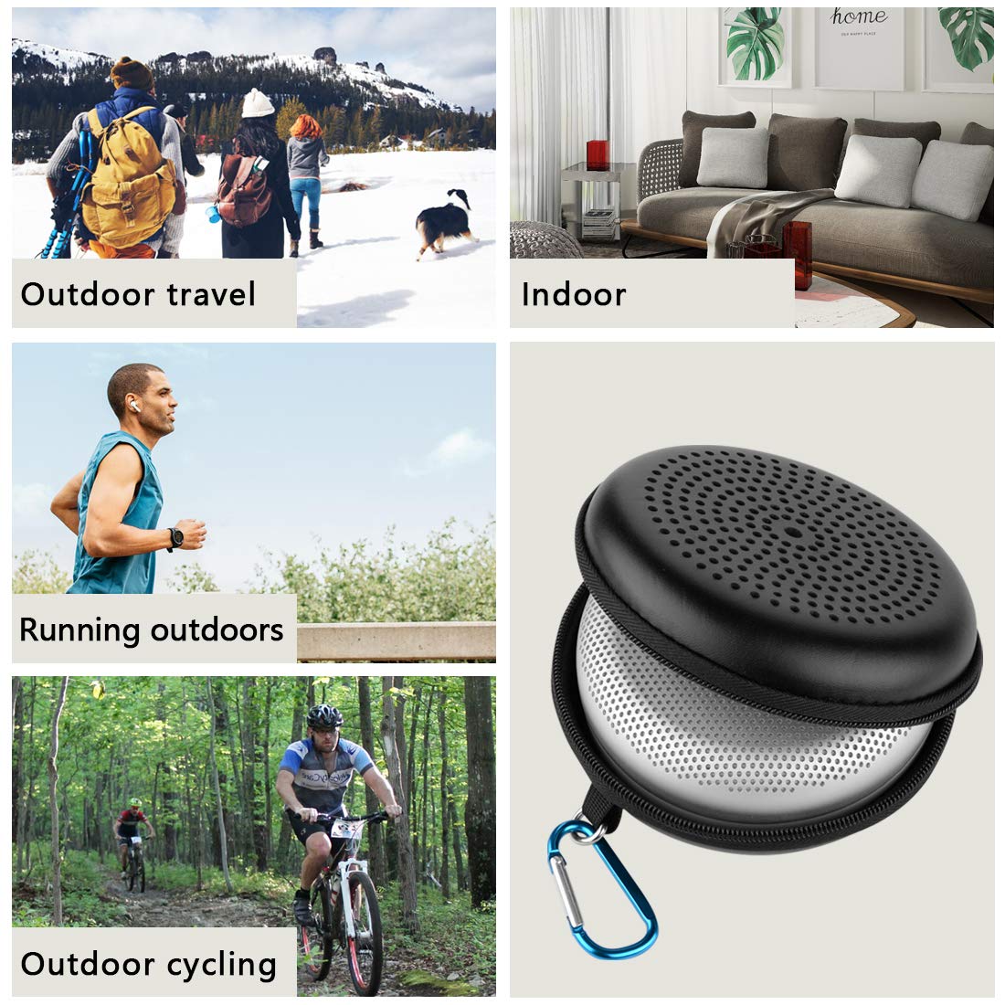Geekria Pokrowiec na głośnik, kompatybilny z Bang & Olufsen Beosound A1 3. generacji, Beoplay A1, zapasowe głośniki, torba podróżna z haczykiem na klucze (czarna)