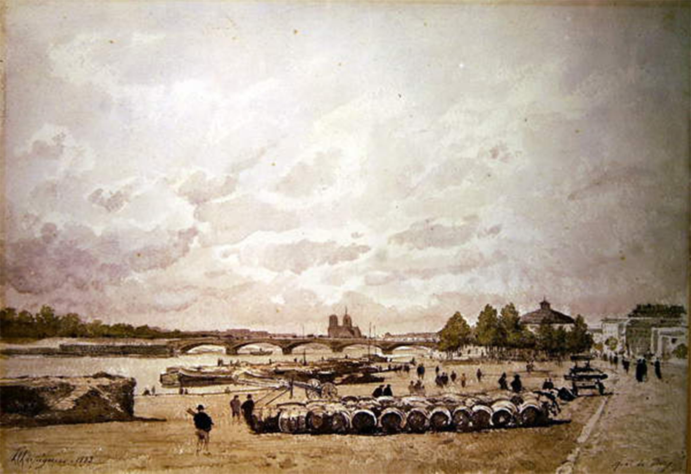 POSTERIIk Famous Animal Posters Vintage Picture the Quai Bercy by Henri Harpignies Modern Wall Decor for Home Decor 60x90cm