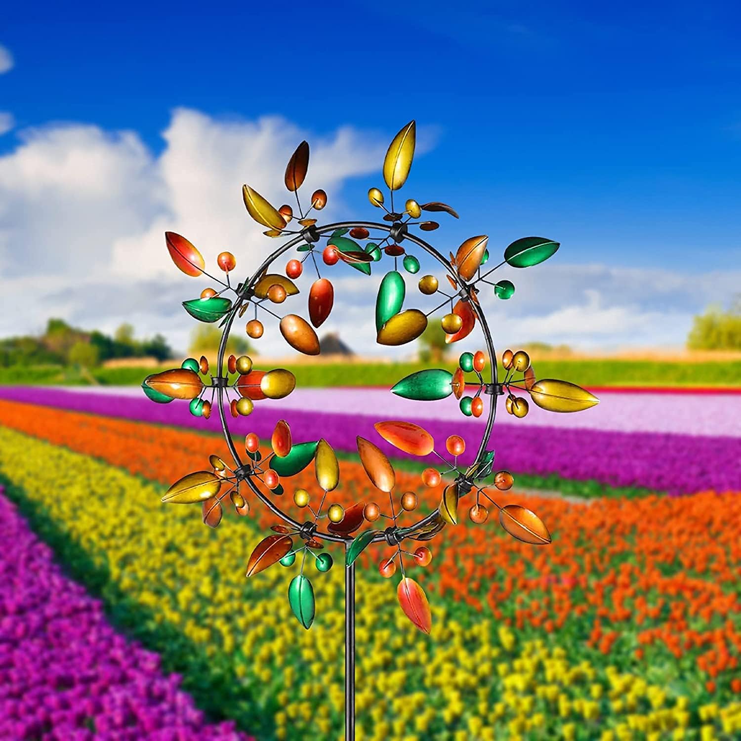 Wind Spinners for Yard and Garden, Unique and Magical Metal Windmill, 3D Wind Sculptures Spinners, Art Decorations for Garden Outdoor Yard Lawn Patio(Color:Color)
