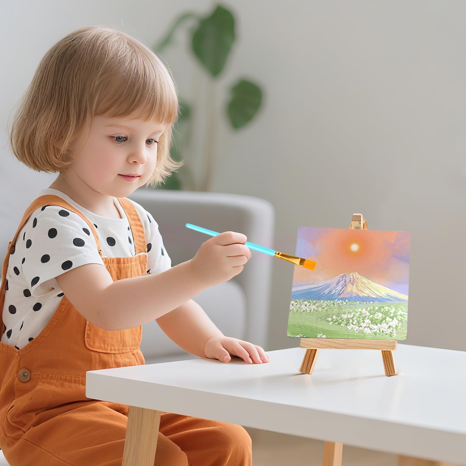 Set Pittura E Tela Forniture Didattiche Lavabili Portatili | Mini Kit Colori Acrilici E Tela 10 Pezzi Per Bambini, Ragazzi, Adulti, Principianti, Artisti, Disegno, Attività Esterna, Fai