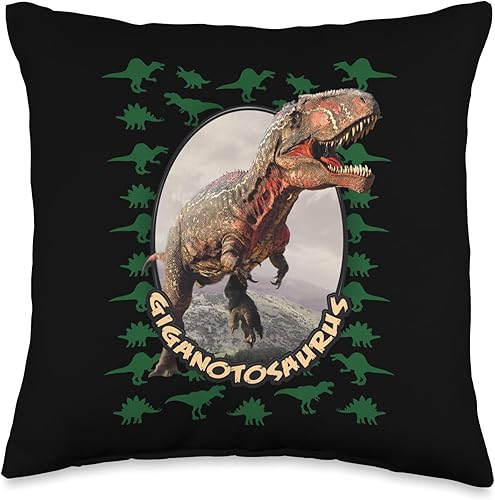 Miniatura 1 de Giganotosaurus Shirt Gift for Kids Dark Green Adult Dinosaur Throw Pillow, 16x16, Multicolor