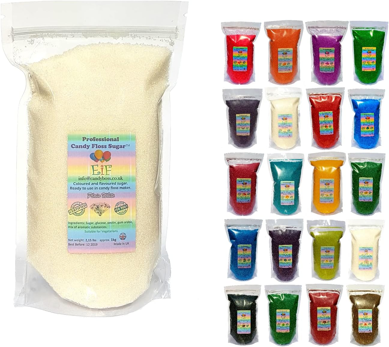 Candy Floss Cotton Sugar EverydayisFriday White ORIGINAL1 KG - Ready to Use in Your Machine