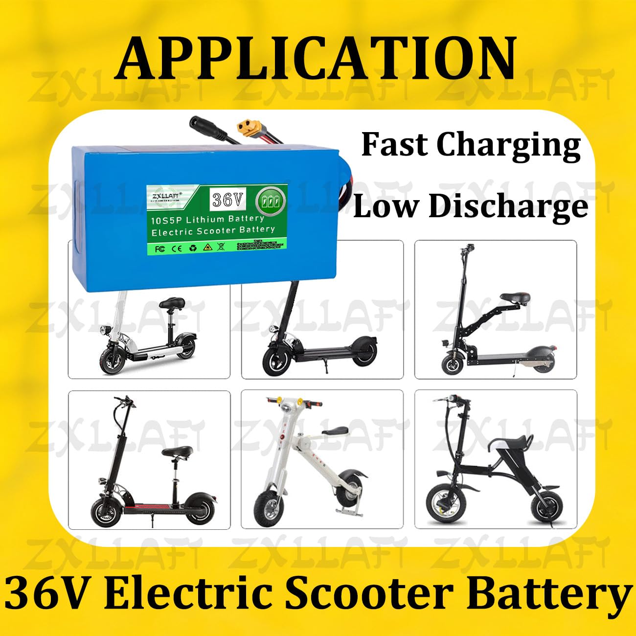 Batteria al Litio per Monopattino Elettrico 36V Batteria e-Bike 10S5P Batterie di Ricambio Batterie Ricaricabile Scheda di Protezione BMS Integrata con Caricabatterie